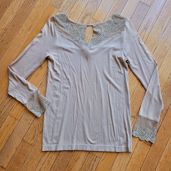 Orange Almost Naked Bamboo Lace Top Dililine Nude L/XL - Picture 2 of 16